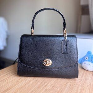 Coach Saffiano Leather Top Handle Crossbody Bag